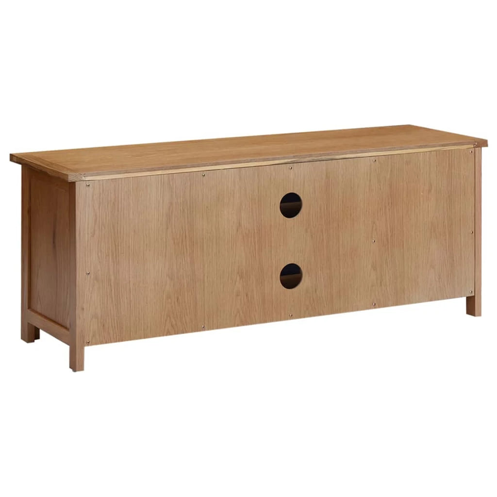 Oak Wood TV Cabinet with 2 Glass Doors T14880