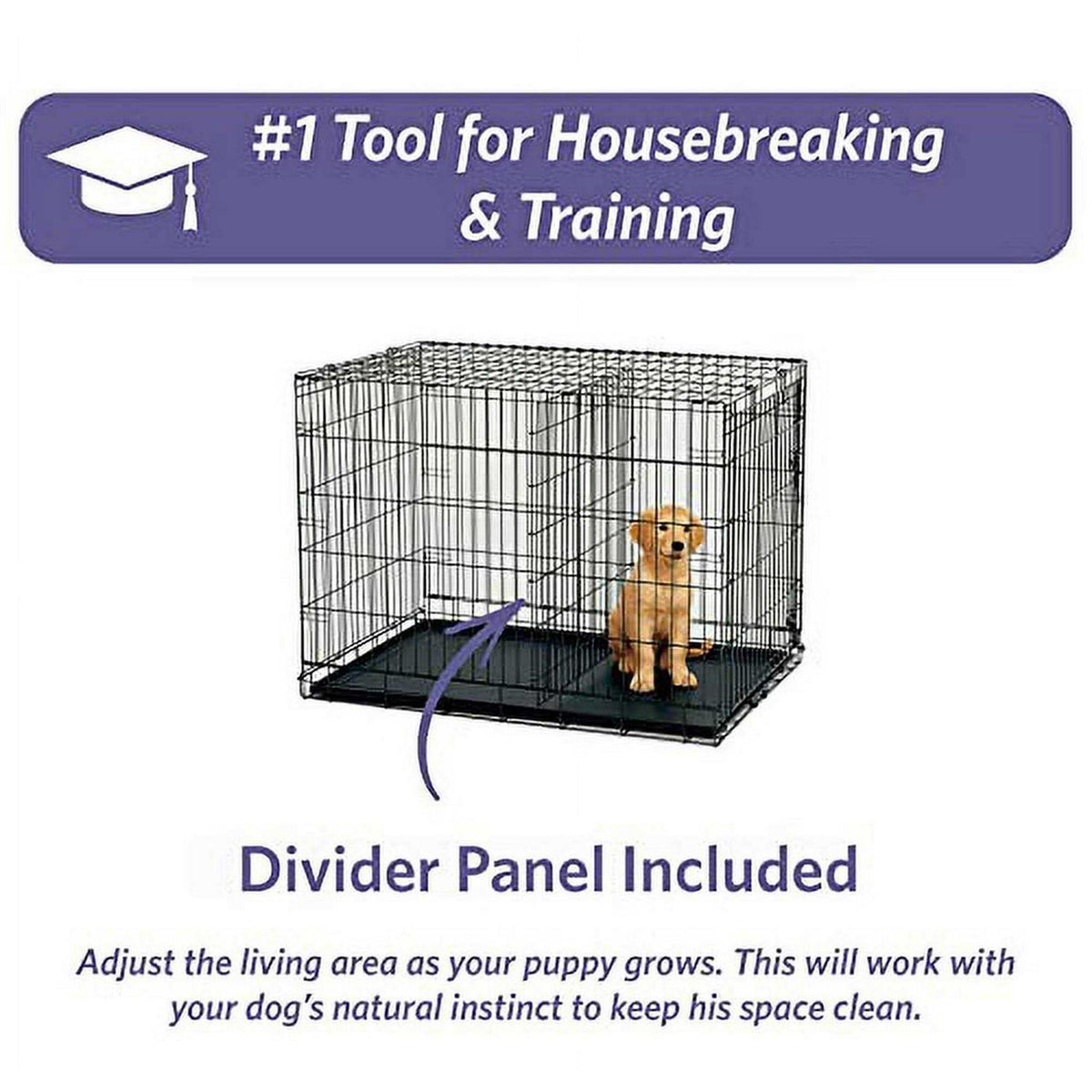 XXS Folding Metal Dog Crate with Divider Panel U444205