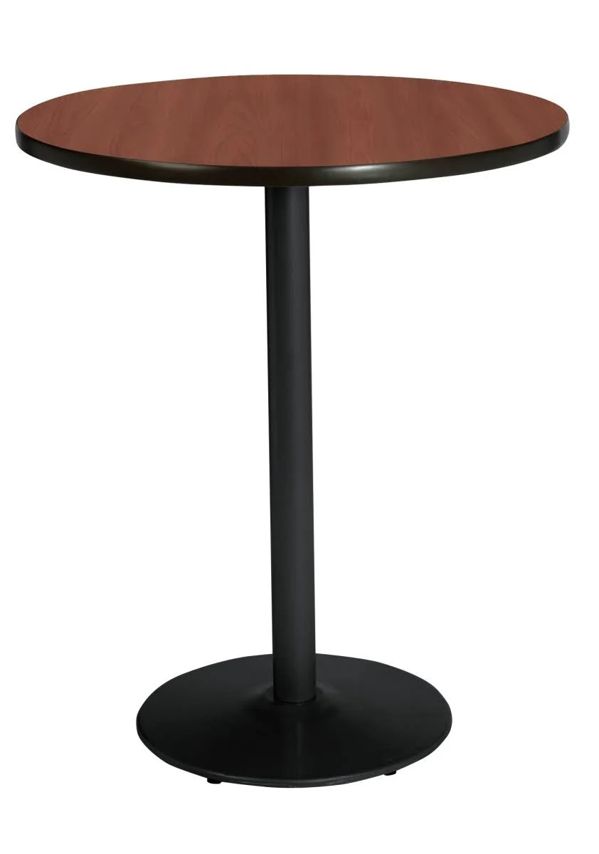 Round Pedestal Table with Mahogany Top Black Base D27916
