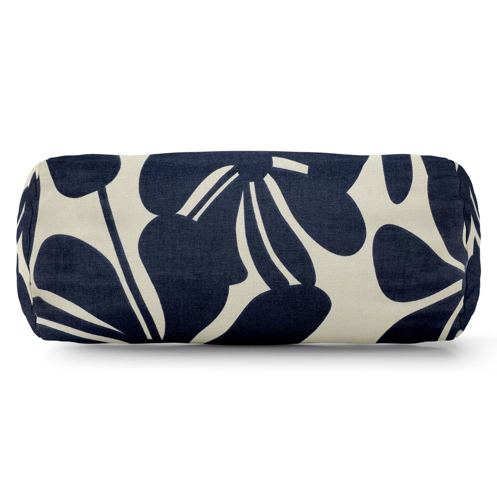 Navy Round Bolster Decorative Throw Pillow T225150