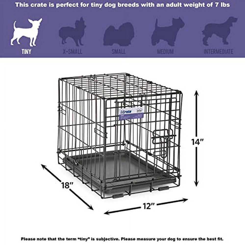 XXS Folding Metal Dog Crate with Divider Panel U444205