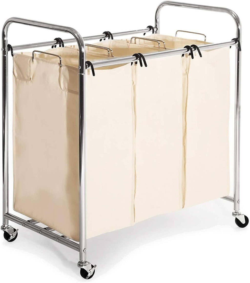 Mobile 3-Bag Laundry Hamper Sorter Cart I367