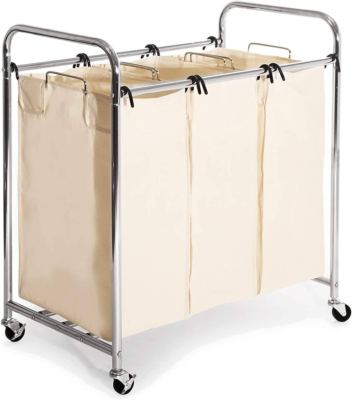 Mobile 3-Bag Laundry Hamper Sorter Cart I367