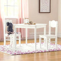 White Wooden Toddler Table And Chairs Set N28258