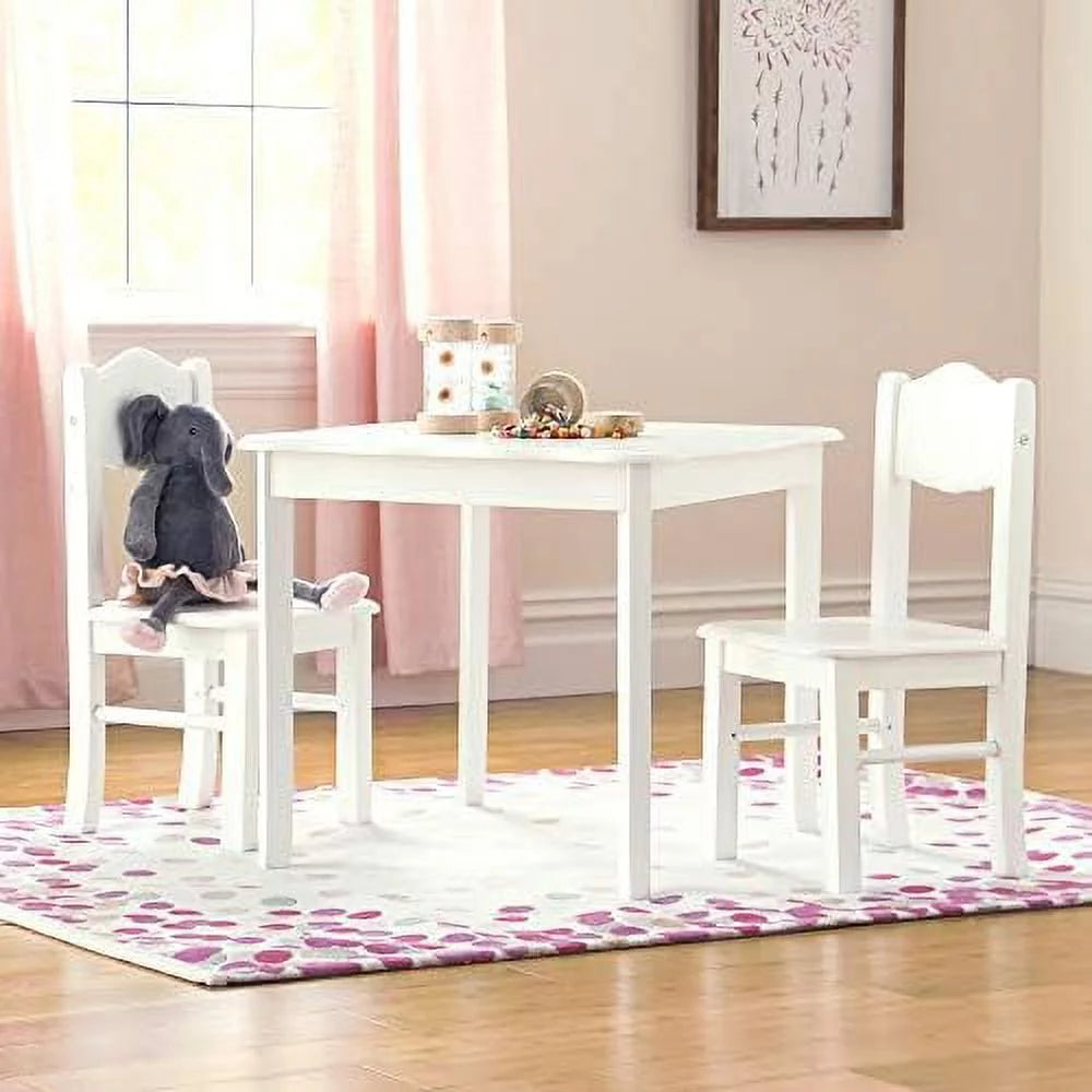 White Wooden Toddler Table And Chairs Set N28258