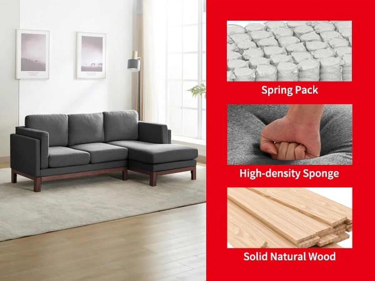 84" L-Shaped Upholstered Sectional Sofa with Chaise Lounge T99602