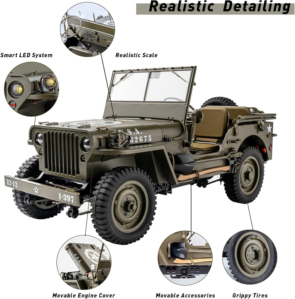 1/12 4x4 RC Rock Crawler with LED Lights B589516