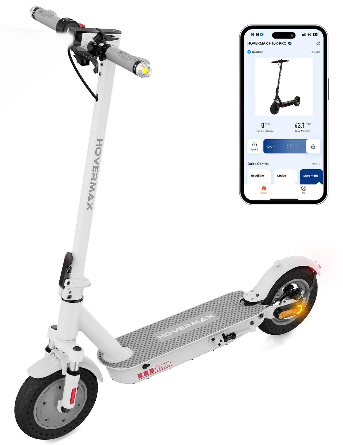 500W Motor 19MPH 22 Miles 10'' Solid Tires Folding Electric Scooter P3227