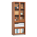 Bamboo 5 Tier Bookcase with Acrylic Doors P2269