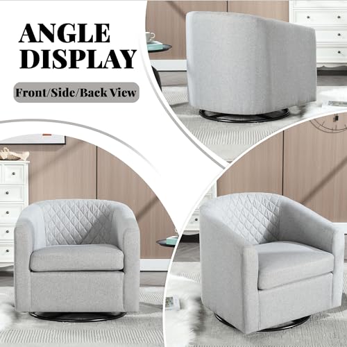 Brown Swivel Barrel Accent Chair Set of 2 K522