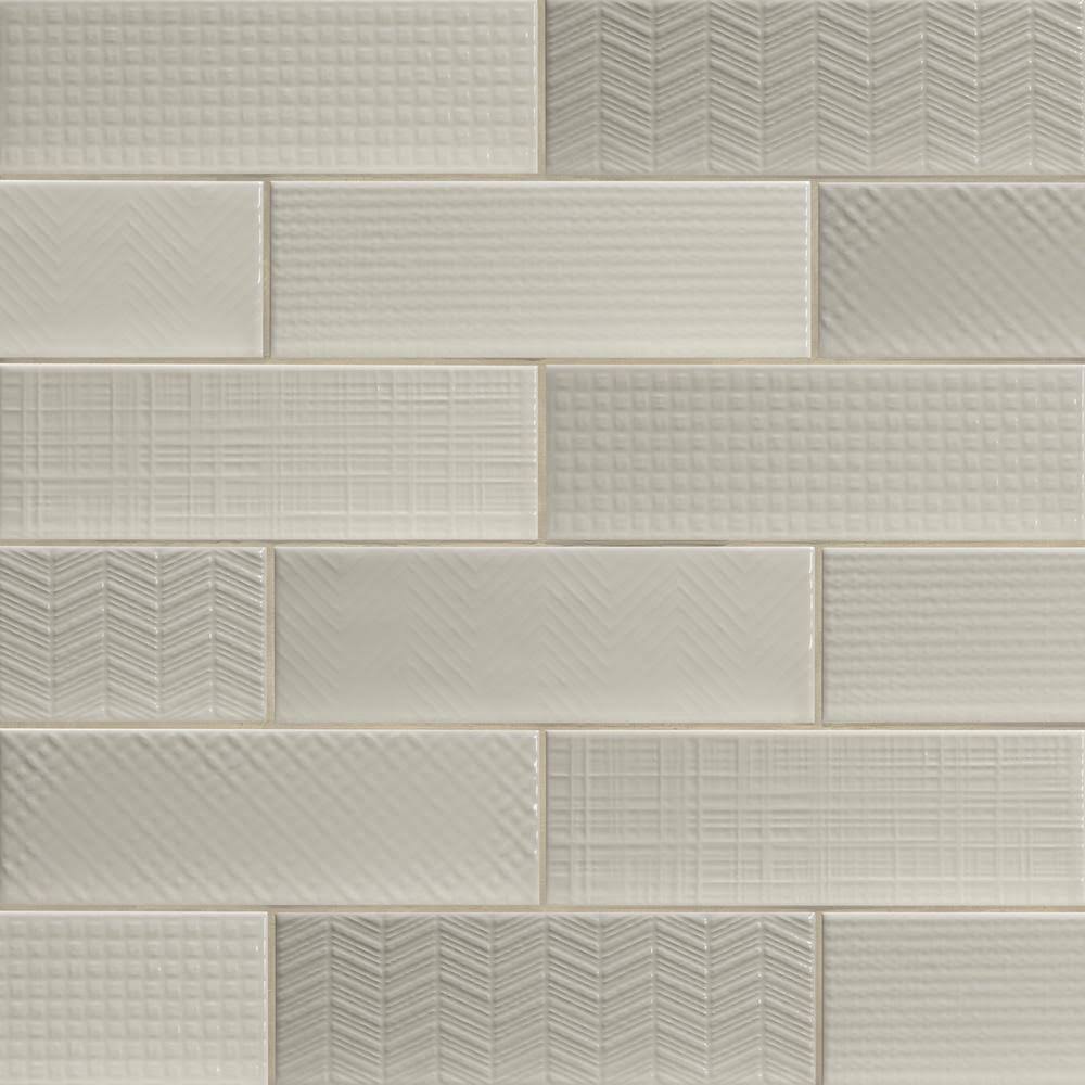 Ceramic White Textured Subway Tile P222290