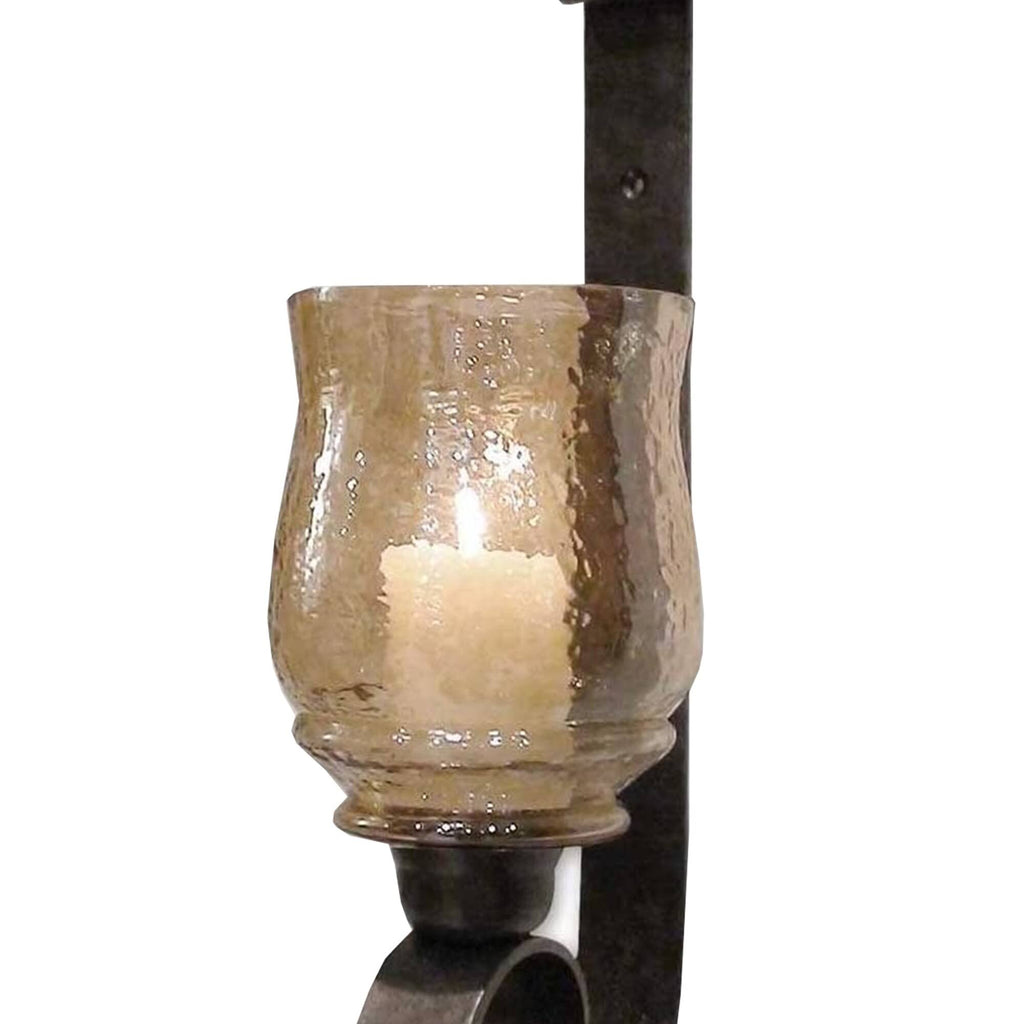 Set of 2 Bronze Wall Mounted Candle Holder Sconce S2163