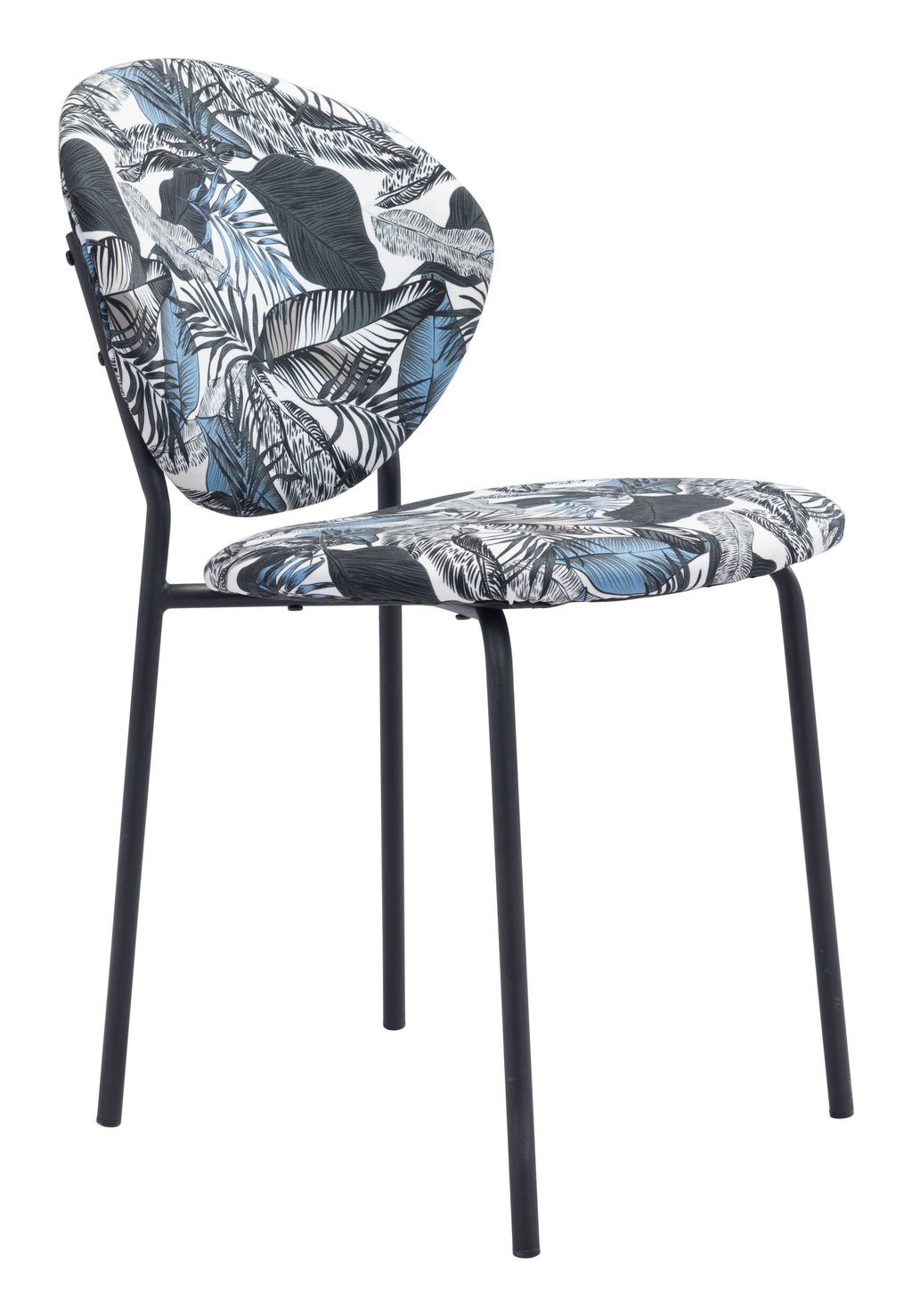 Black Leaf Print Dining Chair (Set of 2) H7914