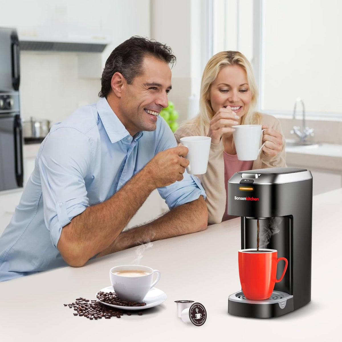 Single Serve Coffee Maker for K Cup Capsule, Brew Sizes 6 to 12oz A591838