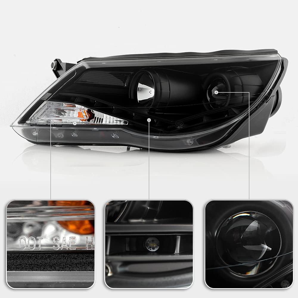 2009-2011 Volkswagen Tiguan Black Housing Projector Headlights I841460
