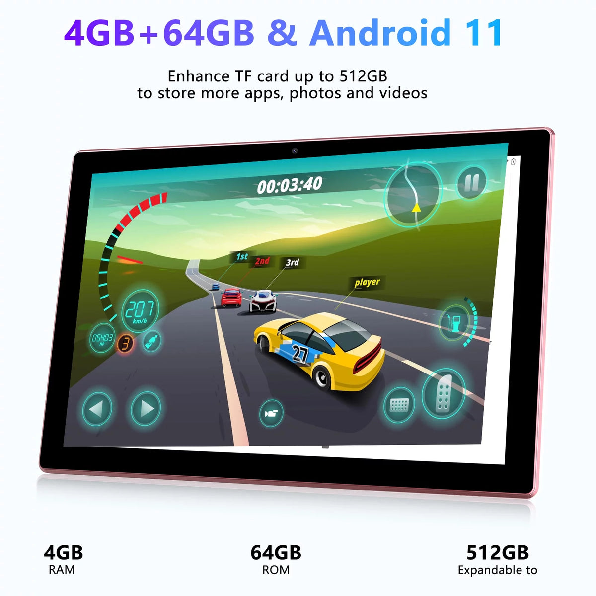 10.1 inch 2 in 1 Tablet with Keyboard, 8GB RAM+64GB ROM B65913