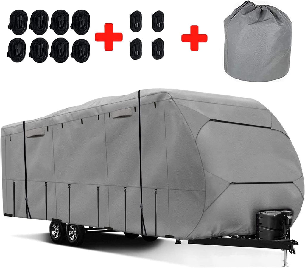 Waterproof Windproof 420D Heavy Duty Polyester Oxford RV Trailer Cover O4964
