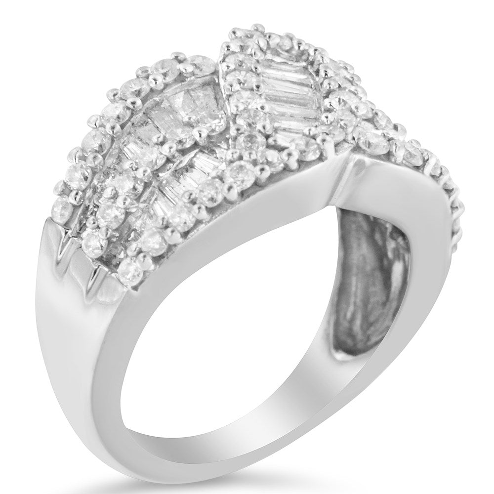 10K White Gold Diamond Knot Band N4465