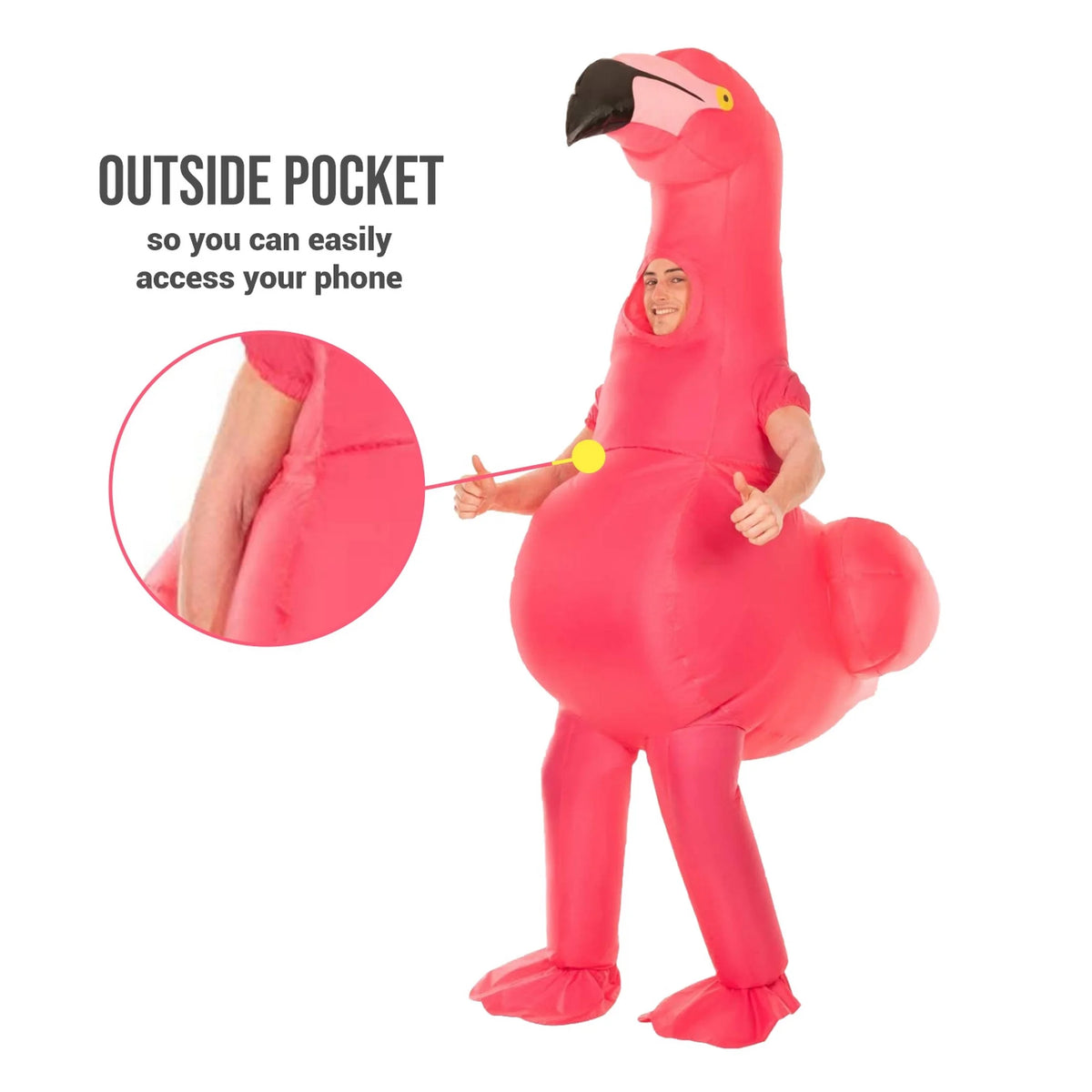 Pink Inflatable Flamingo Costume S189695