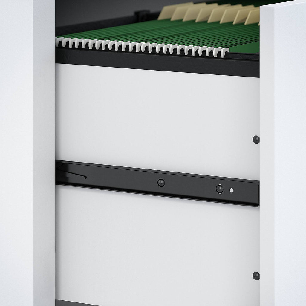Pure White Bow Front Desk with Mobile File Cabinet K75059