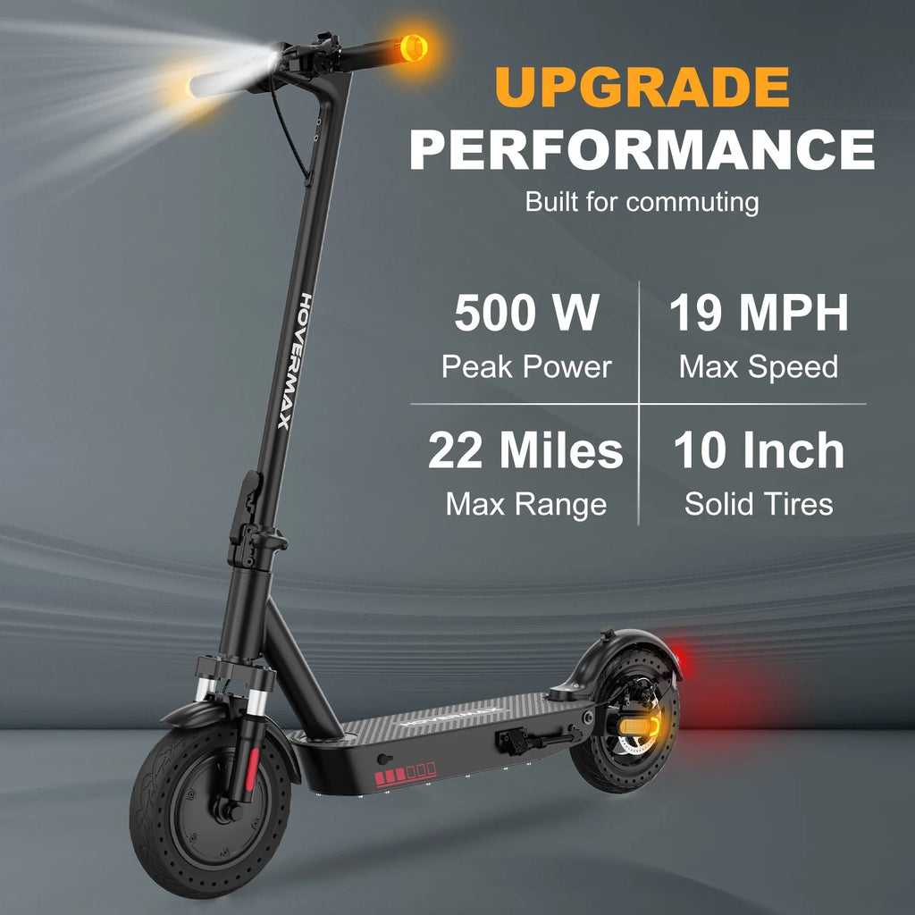 500W Motor 19MPH 22 Miles 10'' Solid Tires Folding Electric Scooter P3227