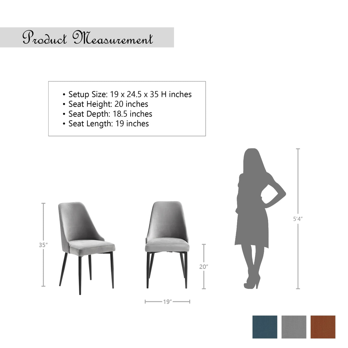 Orange Dining Chair Set of 2 R439