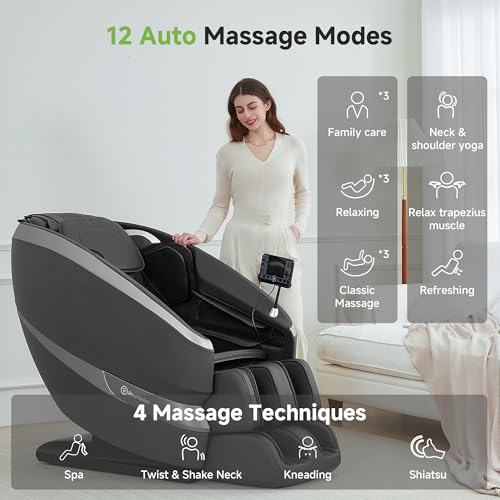 Black Full Body Zero Gravity Shiatsu Massage Recliner T93694