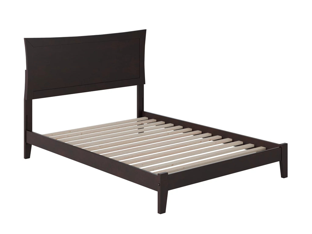 Full Low Profile Wood Platform Bed Frame with Panel Headboard C827638