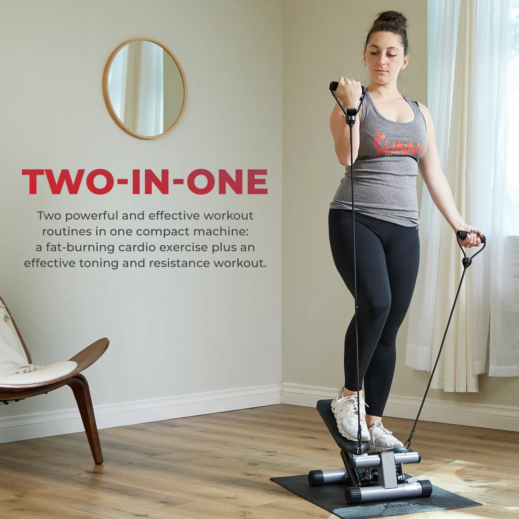 Mini Stepper Step Machine with Resistance Bands and LCD Monitor M813