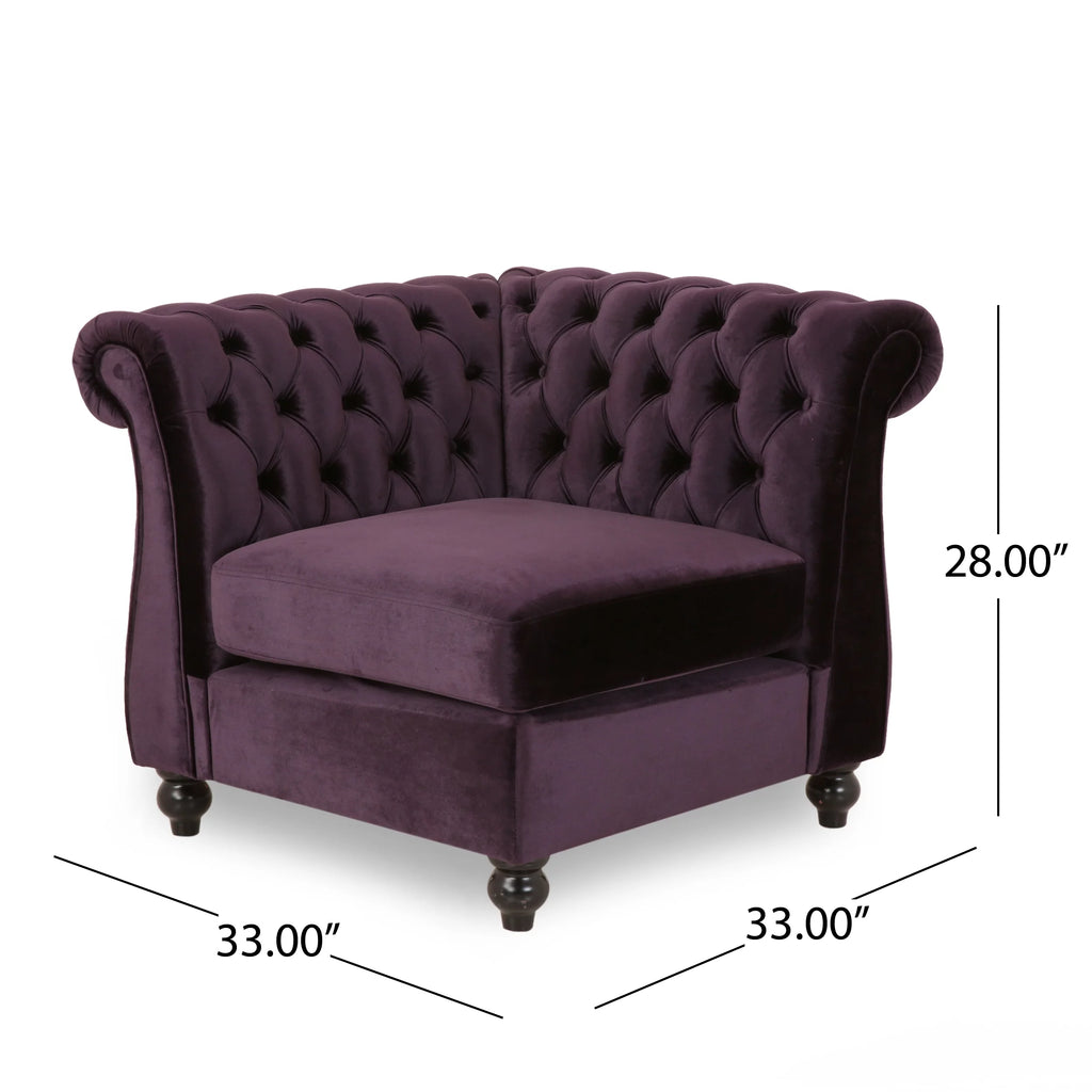 7 Seater Velvet Tufted Sectional H227