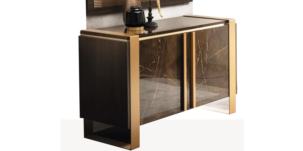 Brown Marble-finish 2 Doors Buffet E996