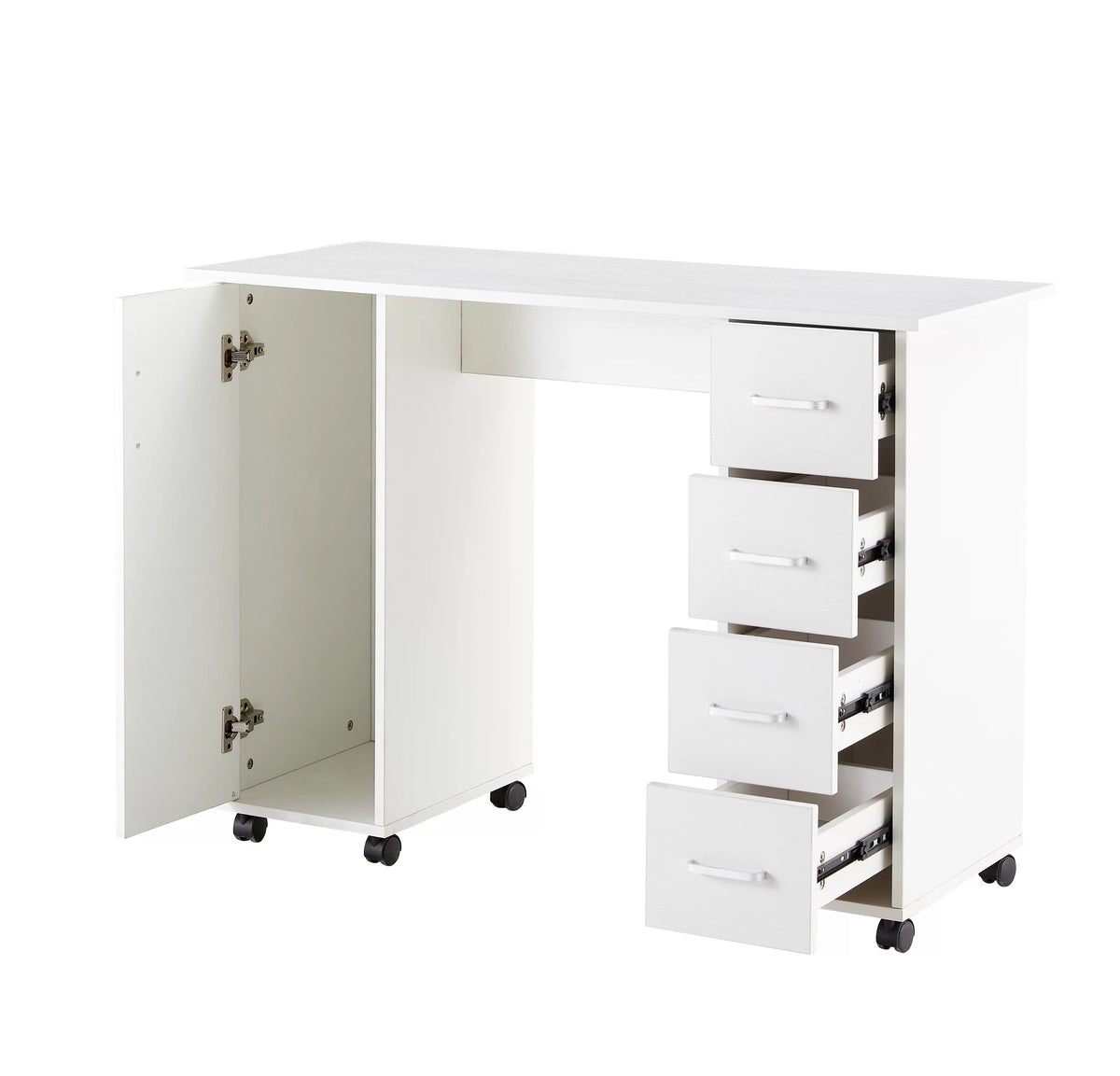White Computer Desk with Drawers H642