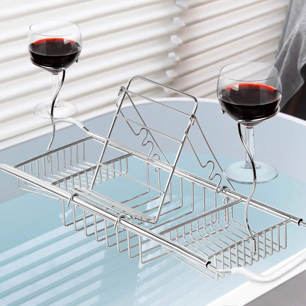 Stainless Steel Bathtub Caddy Tray with Extending Sides Z38205