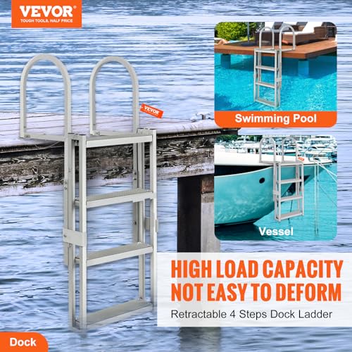 5 Steps Aluminum Retractable Dock Ladder L50114