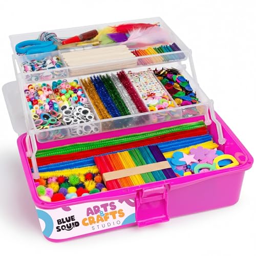 Pink 2800+ Pcs Craft Supplies Box with 2 Drawers O4603