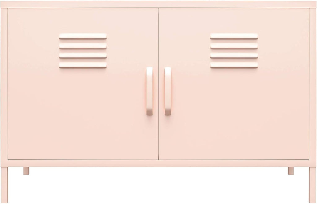 Black 2 Door Metal Locker Accent Cabinet L911