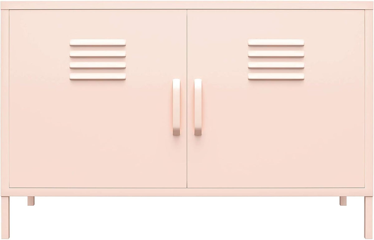 Black 2 Door Metal Locker Accent Cabinet L911