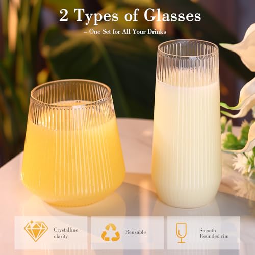 48 Pack Plastic Stemless Glasses M423953