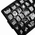 White Helvetica Letters Q402