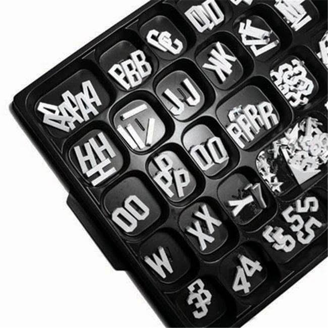 White Helvetica Letters Q402