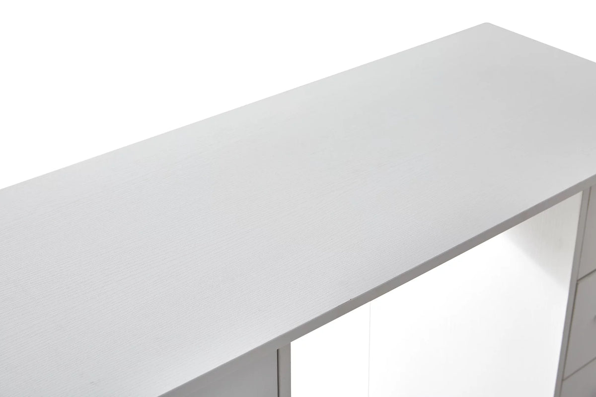 White Computer Desk with Drawers H642