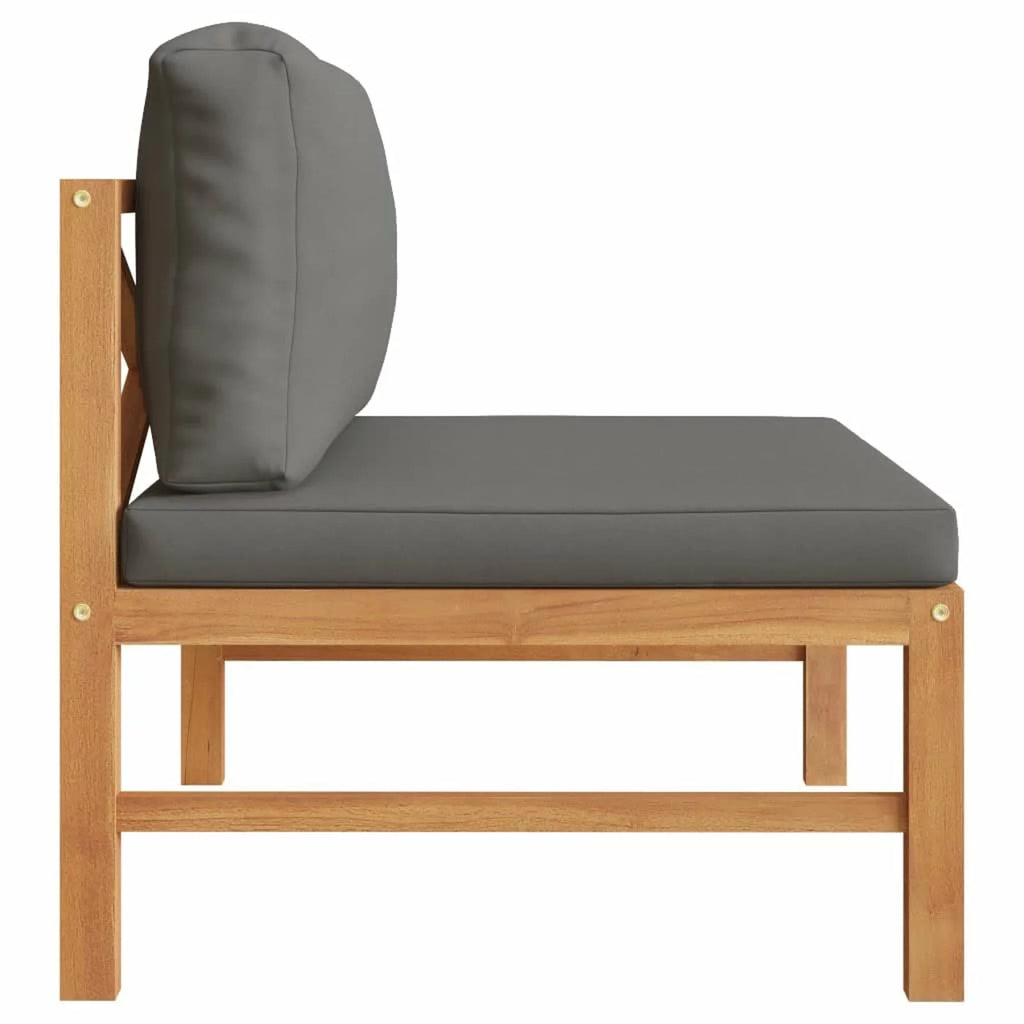 Dark Gray Cushions Solid Teak Wood Sofa C1356