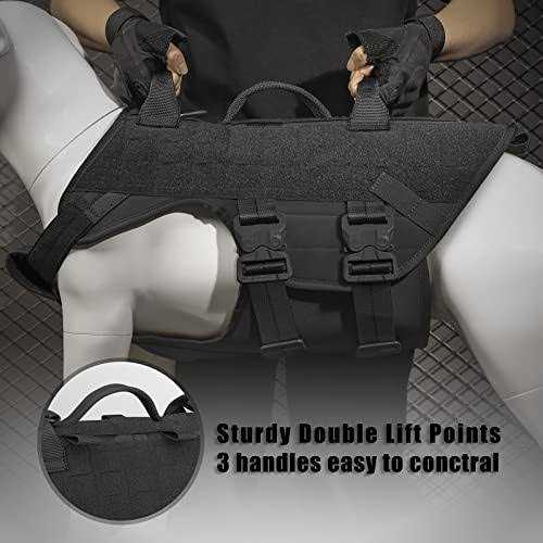 Tactical Dog Harness K9 Dog Training Vest Adjustable Padded MOLLE Vests B91675