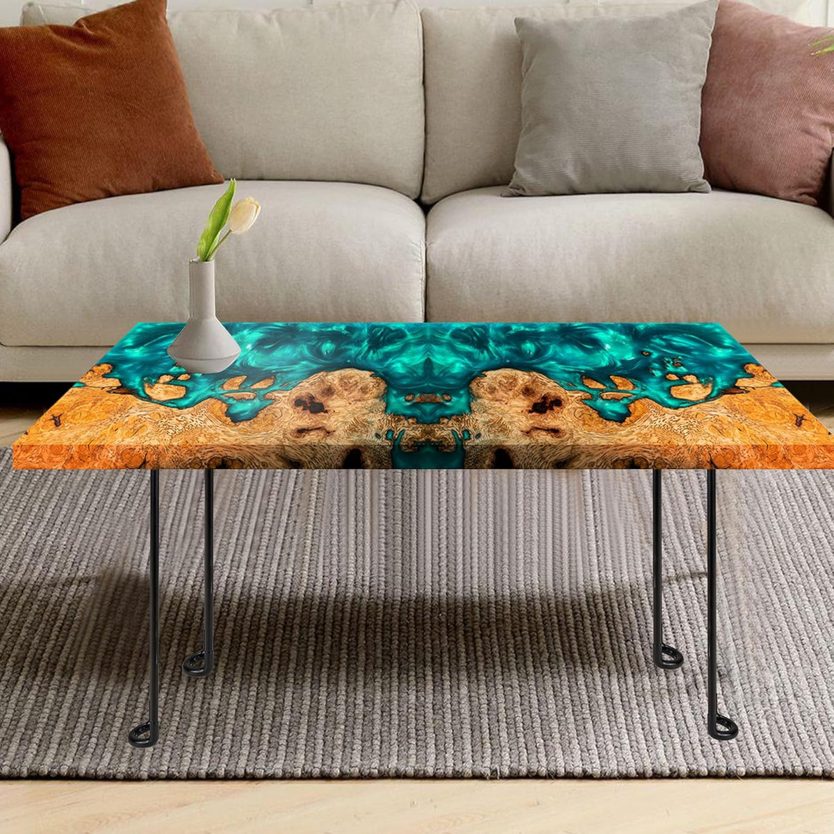 Large Rectangle Resin Table Molds 23.7X11.81 inch Epoxy Resin Table Mold Silicone Molds with 4 Table Support Legs N49787