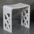 White Matte Bathroom Shower Stool J777823