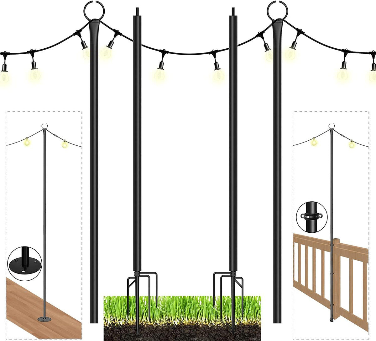 String Light Poles with Hooks 2PCS S46776