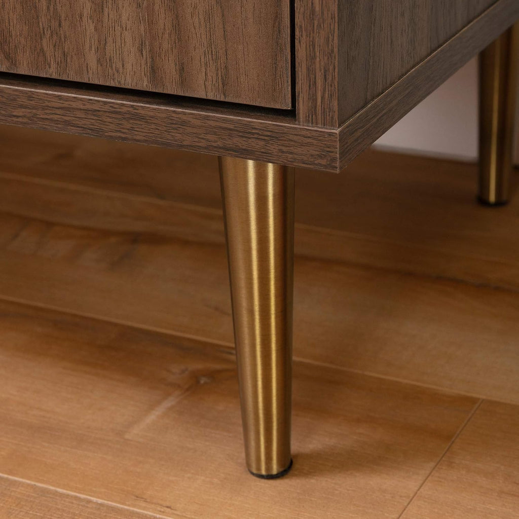Natural Walnut and Faux Carrara Marble Buffet O242721