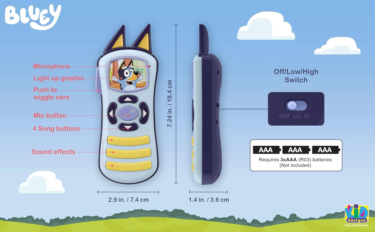 Bluey Toy Remote Control with Music and Sound Effects K149