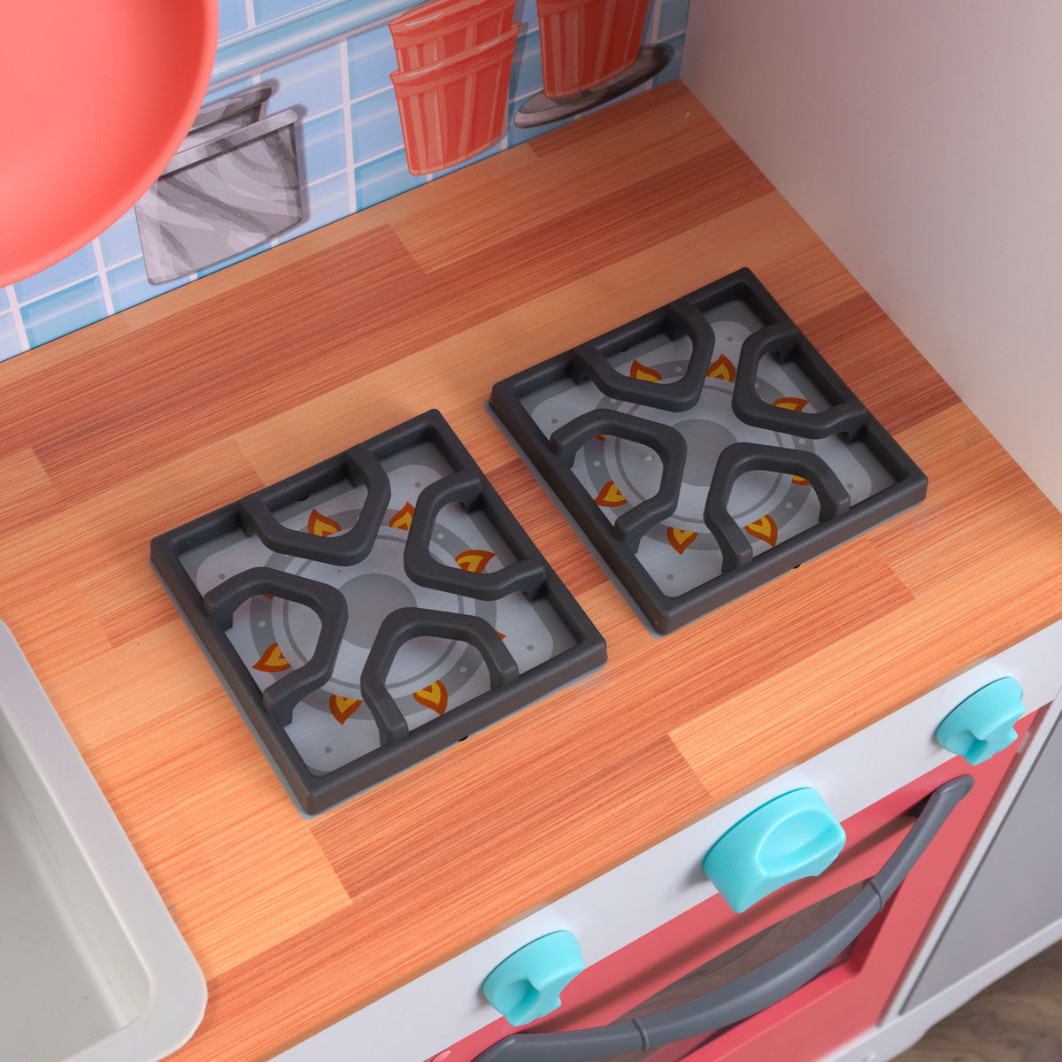 Gray and Pink Magnetic Play Kitchen J30318