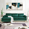 Green Gold Velvet Sectional Sofa D3464